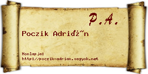 Poczik Adrián névjegykártya